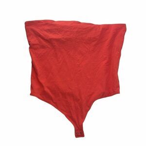 Express Strapless Thong Bodysuit Coral Orange XL